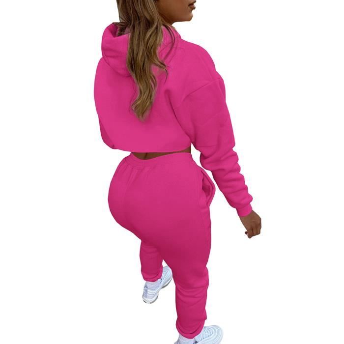 Survêtement Femme - Chaud Tenue d'intérieur - Gym Style D - Rose rouge -  Manches longues - Fitness Rose rouge - Cdiscount Prêt-à-Porter