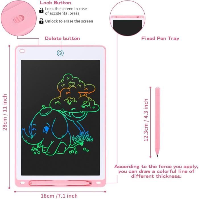 Tablette Dessin LCD Enfant 8,5 Pouces - Ardoise Magique Sans Papier - Stylo Intégré - Cadeau Garçon Et Fille - 8