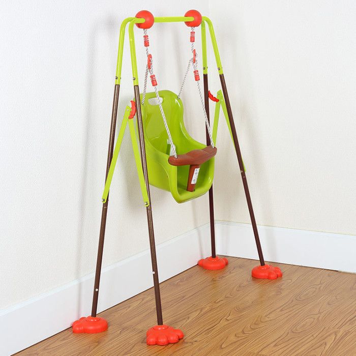 Balancoire Bébé 3 En 1 HLC - Intérieure Et Extérieure Avec Support Métal Pliable, Idéale Pour Tous Âges
