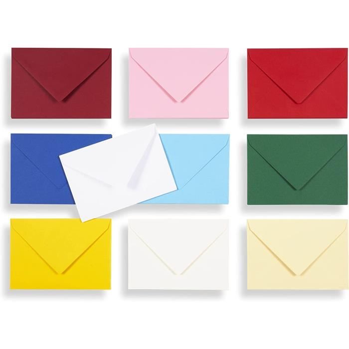 perfect ideaz 50 enveloppes colorées 11,4 x 16,1 cm (C6), enveloppe  recyclée sans fenêtre, fabriquée de manière durable en Allemagne, jeu d' enveloppes vierges en 10 couleurs, à adhésif humide : :  Fournitures de bureau