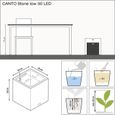 Pot de fleur LECHUZA Canto Stone Cube 30 - kit complet LED, gris pierre-2