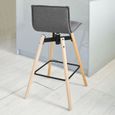 SoBuy® FST45-DG Tabouret de bar cuisine rotatif à 360° avec dossier et repose-pieds fauteuil bistrot haute qualité-2