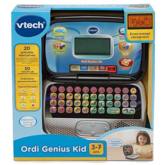 VTech - Ordi Genius Kid Ordinateur Pour Enfants, Ordinateur Educatif, Jouet  Des 3 Ans, 3/7 Ans - Version FR - Cdiscount Jeux - Jouets