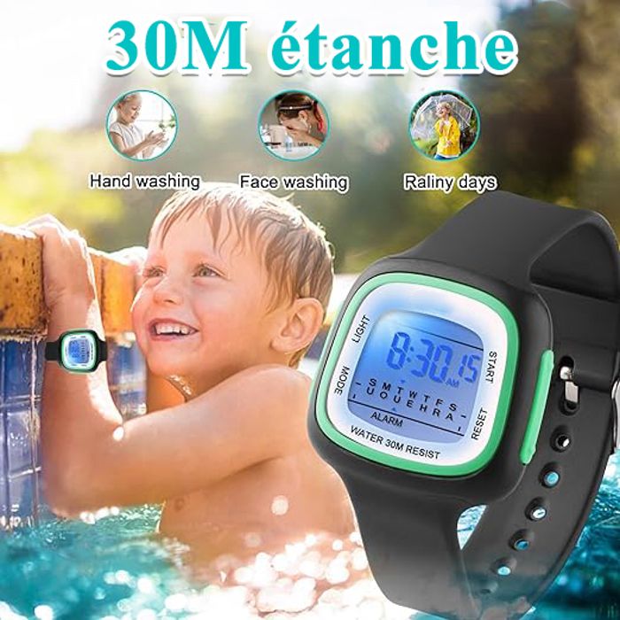 Montre Enfant,7 Lumières de Couleur Montre pour Fille Garçon