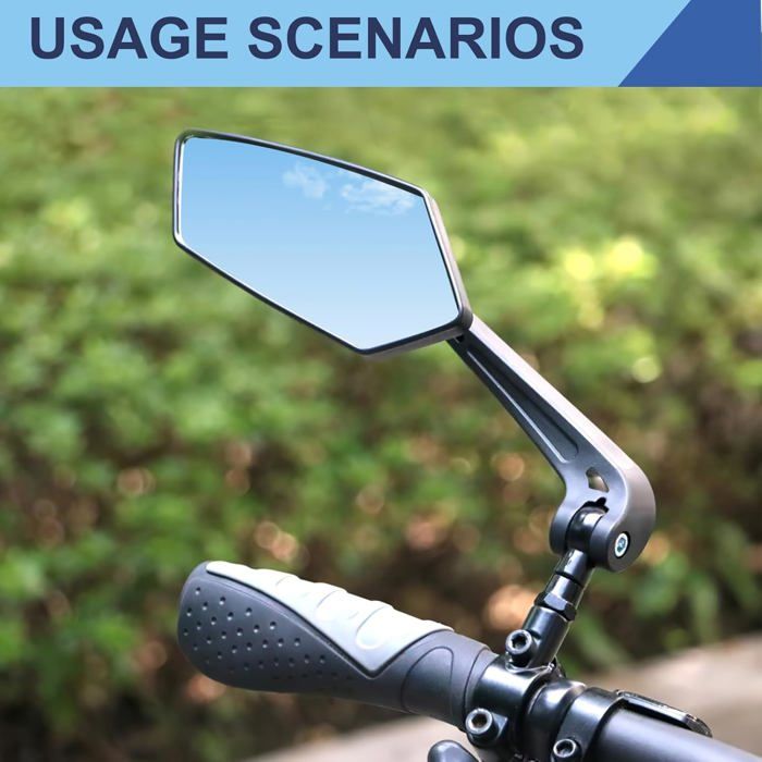 2 Rétroviseur Vélo, HD Grand Angle Rétroviseurs Trotinette Electrique, Réglables 360° Miroir de Vélo pour Guidon de 20 à 24mm Vélo de Montagne, Vélo 2 Rétroviseur Vélo, HD Grand Angle Rétroviseurs Trotinette Electrique, Réglables 360° Miroir de Vélo pour Guidon de 20 à 24mm Vélo de Montagne, Vélo