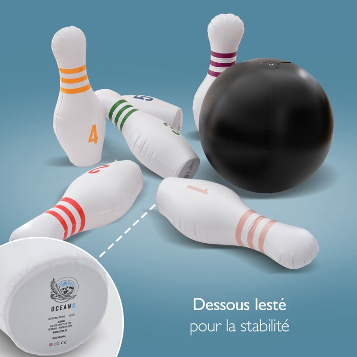 Jeu De Bowling Miniature Intérieur/Extérieur - 10 Quilles Et 2 Boules - Enfants Et Adultes