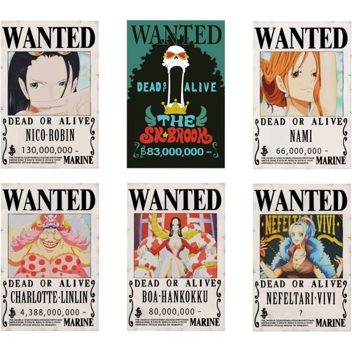 One Piece Wanted Poster 28,5 cm × 19,5 cm, nouvelle édition, Zorro, Luffy 1,5  milliards - Cdiscount Maison