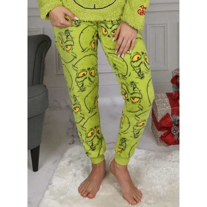 Pyjama de Noel pour femmes Grinch pyjama polaire chaud Vert Cdiscount Pret a Porter