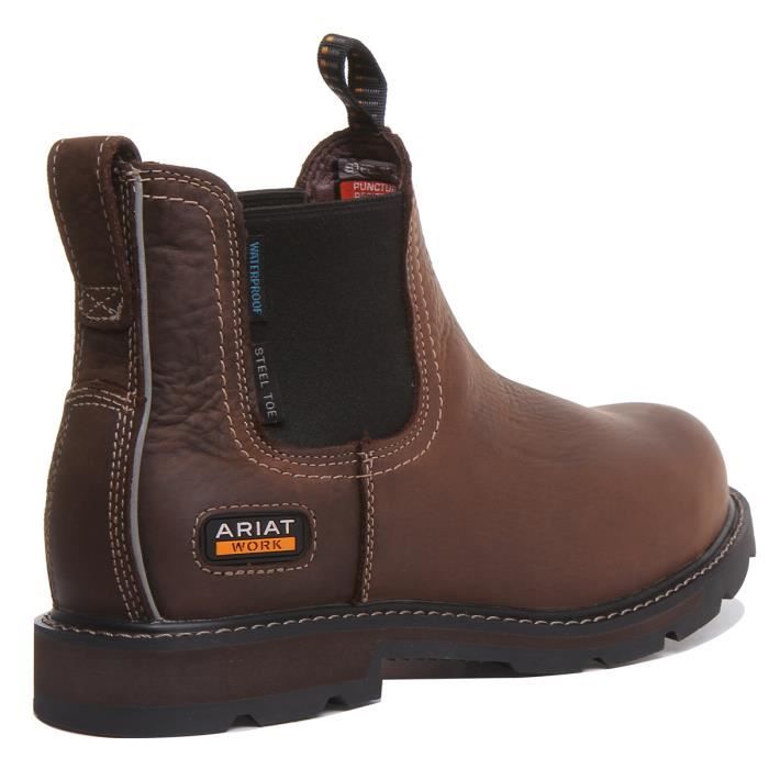 Bottes De Sécurité Homme Avec Embout Acier - Cuir Pleine Fleur, Semelle Kevlar Antidérapante - Légères Et Imperméables