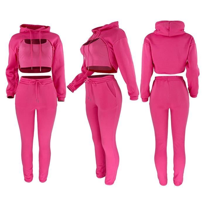 Survêtement Femme - Chaud Tenue d'intérieur - Gym Style D - Rose rouge -  Manches longues - Fitness Rose rouge - Cdiscount Prêt-à-Porter