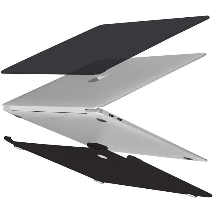 Coque plastique mat rigide pour MacBook Air 13.3 Retina 2020 2019 2018  (Modèle: A2337 M1/A2179/A1932), Avec EU Protection Clavier – Clair – TECOOL  – Zone Affaire