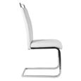 Lot de 4 chaises Mia blanches pour Salle à Manger - Design Contemporain - Cuir synthétique - Métal-3