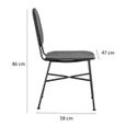 Ensemble table ASTI en bois d'acacia FSC 200 cm et 8 chaises de jardin coloris noir - Beige - 30-3