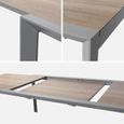 Table de jardin extensible 8 places 200/300cm avec plateau effet bois et structure aluminium gris clair et 8 fauteuils inclus-3