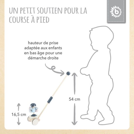 Jouet à Tirer En Bois Bieco - Carrousel Étoilé - Pour Enfant 1 An Et +