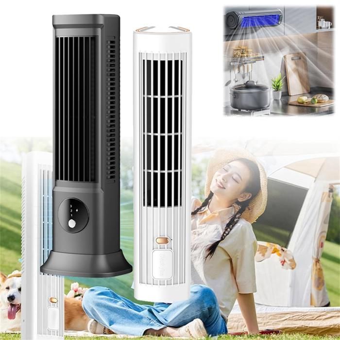 Climatiseur Silencieux Portable - Ventilateur Sans Lames Avec 6 Vitesses, Réservoir D'eau 300ml, Pour Bureau Et Maison