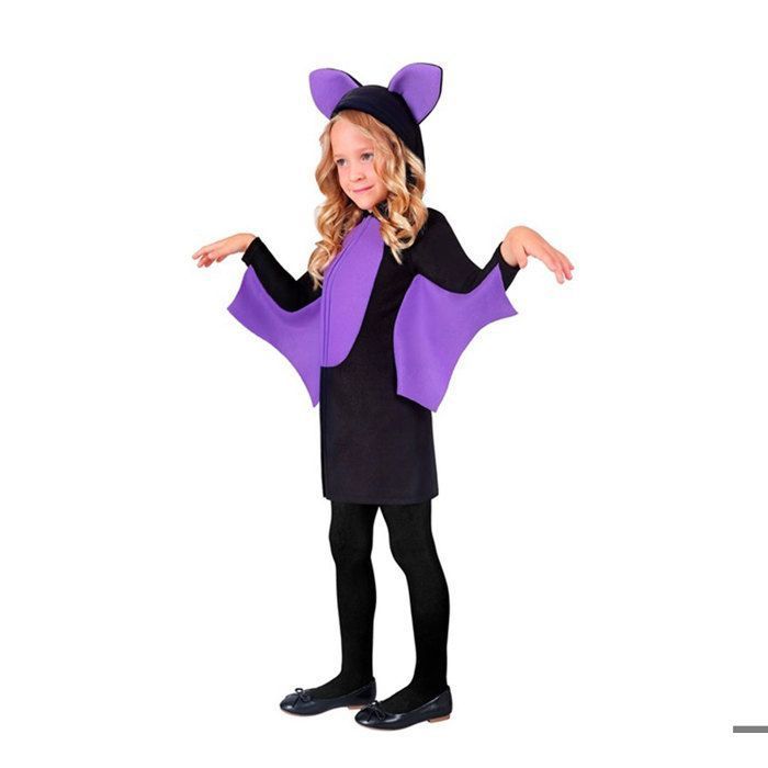 Déguisement Chauve-souris Fille – 7 Pièces Costume Halloween Avec Tutu, Ailes, Collier, Baguette – 3-12 Ans