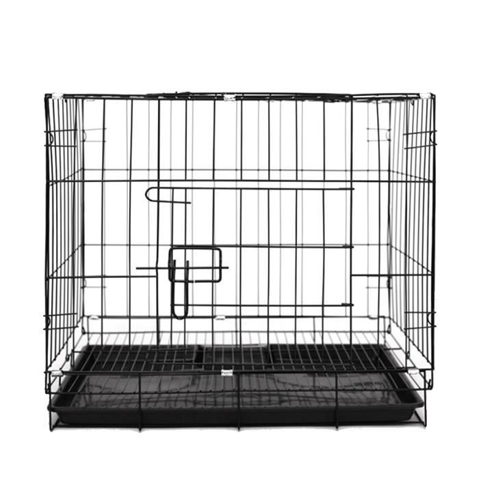 Cage Pour Chien Pliable, Maison, Voiture, Transport, Avec Fond, 2 Portes,  Hxlxp : 49,5X60X42 Cm, Acier, Noir[H270] - Cdiscount