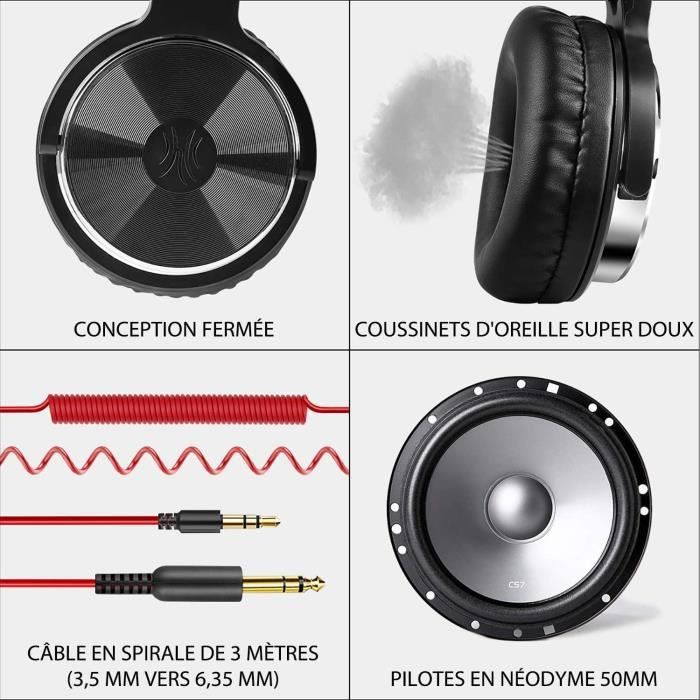 OneOdio Pro10 Casques et écouteurs, Casque Audio Studio