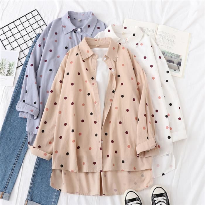 Chemise Tunique Femme Noire à Motifs Blancs - Taille 40/42 (L) - Occasion Comme Neuve