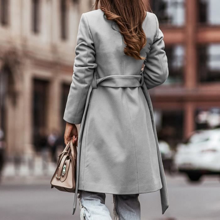 MANTEAU CABAN PARDESSUS Manteau femme oversize couleur unie