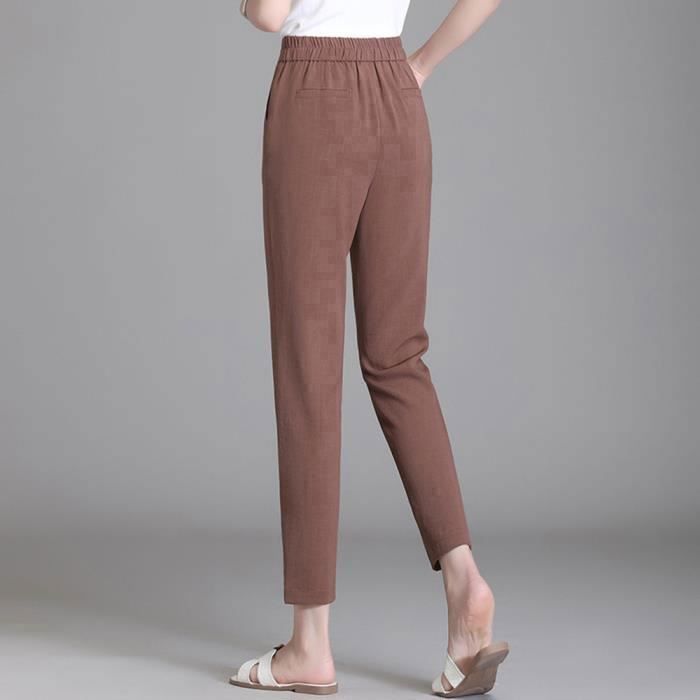 Femme Pantalon t Harem Pantalon Carotte Taille lastiquee Mode