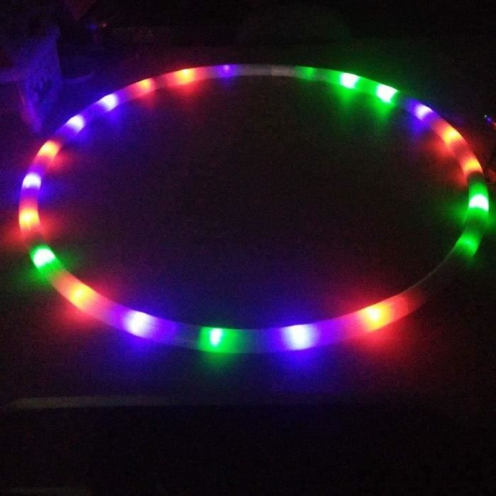 Cerceau LED Lumineux 24 Couleurs – Hoop Pliable Et Léger Pour Danse, Fitness, Flow Art – Diamètres 60-90 Cm
