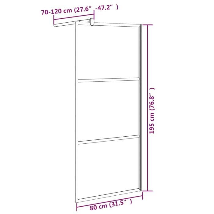 Paroi De Douche En Verre ESG Transparent - Dimensions 90x195 Cm, Cloison Baignoire, Marque VidaXL, Neuve