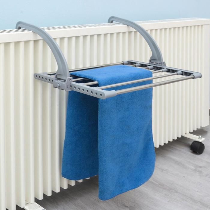 Étendoir Pour Radiateur Aeria ClipMini - 3 M D'espace De Séchage, Installation Facile, Blanc/noir - En Acier Et Polypropylène, 51x33x13 Cm
