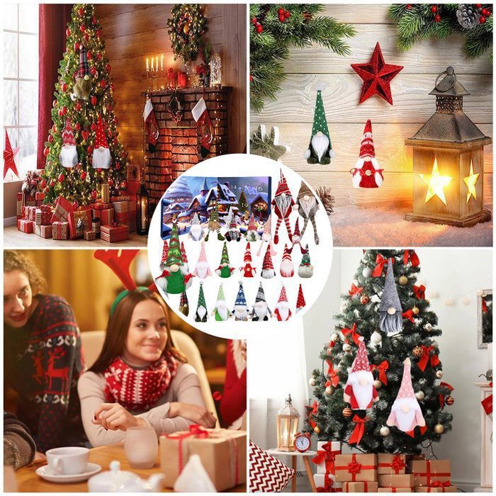 Calendrier De L'Avent Gnomes De Noël 2026 - 24 Lutins à Collectionner - Décorations Suspendues Pour Sapin, Cheminée - Matériaux Naturels Feutre, Bois, Paille - 3