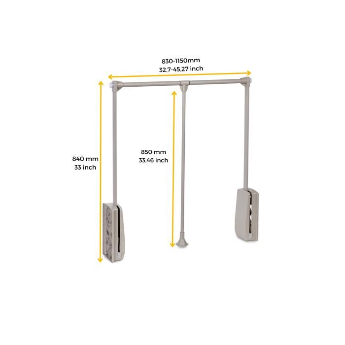 Emuca] barre de penderie pour armoire Castor - 5074062