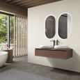 LuxuryBain - Meuble de salle de bain double vasque 120cm bois foncé avec miroir led LB-1006-0
