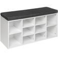Meuble A Chaussures Etagere Meuble Banc Gris Blanc 2008146 Achat