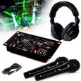 Casque DJ Sono + table de mixage DJ21-USB-MKII IBIZA Sound + 2 Micros Dynamiques Noir  -0