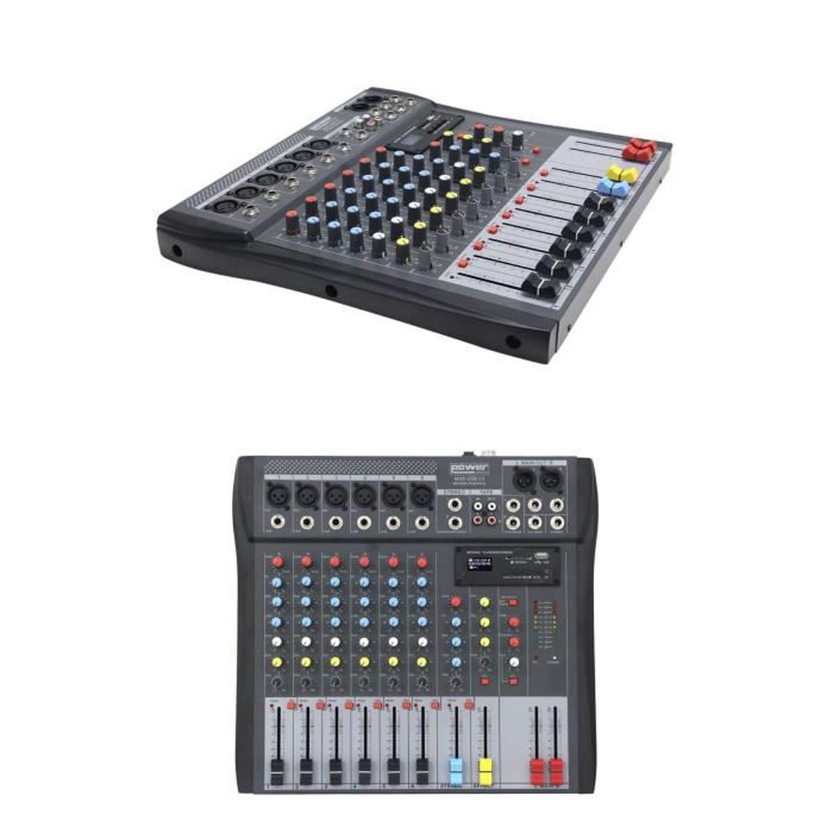 BOMGE Console De Mixage Professionnelle U00e0 8 Canaux Avec Interface Audio USB, Enregistrement USB-B, Fonction BT, Effets DSP 99, Alimentation Fantu00f4me 48