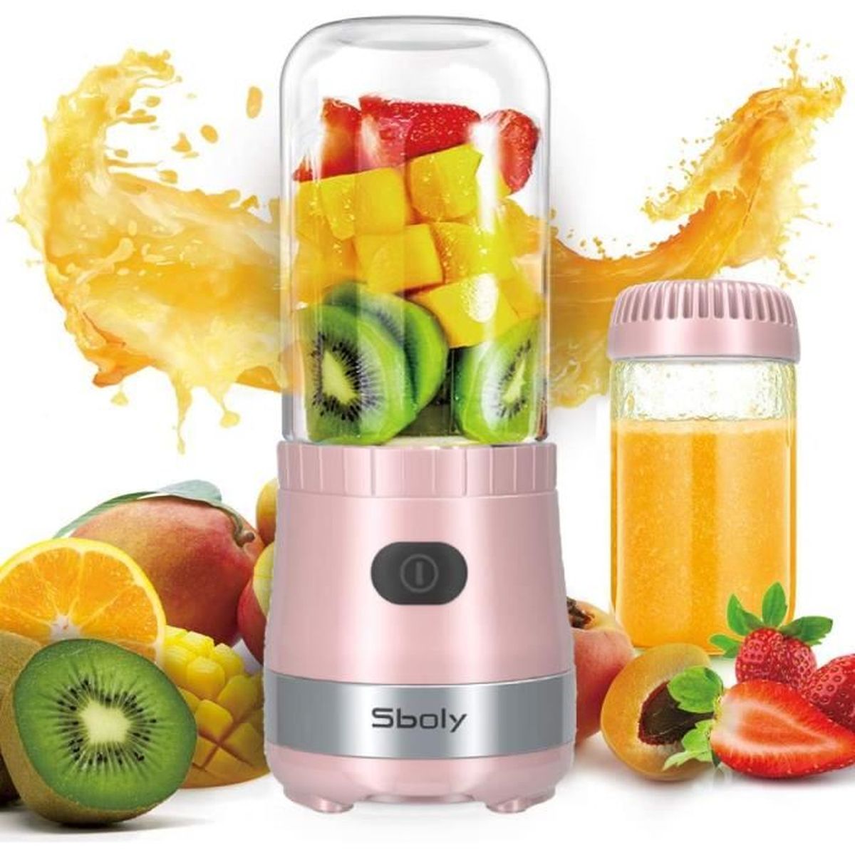 Portable Mixeur des Fruits Rose Mini Blender USB Pour Smoothie,Milk