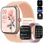 WENZYLIQUOX Montre Connectée Femme pour Samsung,iPhone,Android,1.91"Alexa intégrée avec Appel Bluetooth 3 Bracelets-Rose