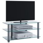 Meuble TV Hifi Video Commode Rangement Verre - HOMELIFE24 - NETASA - Gris - Contemporain - Design