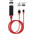 KZKR Câble HDMI vers TV USB Type C vers Hdmi Câble vidéo 1080P HD Câble 4k USB HD Line pour Téléphone Tablette vers TV Rouge