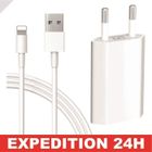 ZISONIX LOT DE 5 Chargeurs - Adaptateur Secteur - iPhone 8/8 Plus/11/7/7 Plus/6/6S/SE 2020/X/XR/XS/XS Max - 5V 1A - Blanc