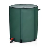 Récupérateur d'eau de pluie pliable 200L COSTWAY - Cadre en PVC et tissu en maille - Filtre de robinet - Vert