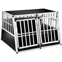Cage de transport pour chien double dos incline sans cloison de separation