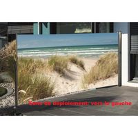 Brise-vue rétractable avec motif photo 160 x 300 cm, plage de la mer Baltique