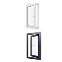 Fenetre PVC - LxH 600x1000mm - Triple vitrage - Blanc intérieur - Anthracite extérieur - Ferrage Gauche