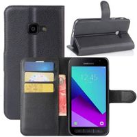 Coque pour Samsung Galaxy Xcover 4 / 4S, Etui Housse à Rabat en PU Cuir Flip Leather Case Cover Antichoc Portefeuille Protection S