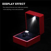 LED boîte à bijoux éclairé rangement de bague présentoir étui cadeau Écrin pour bague 