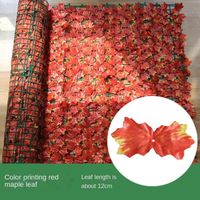 Fleur artificielle,Plantes vertes artificielles,mur de clôture en rotin,jardin extérieur- Colorful red maple-0.5mx1m