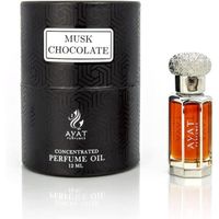 AYAT PERFUMES – Extrait de Parfum Musk Chocolate 12ml | Fabriqué à Dubai | Unisexe Sans Alcool | Huile Parfumée Arabian Longue