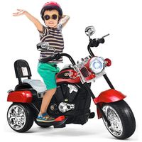 GOPLUS Moto Électrique pour Enfants 6V4.5AH,Véhicule Électrique à 3 Roues Vitesse 2,5-3km/h,Charge 30 KG pour Enfant 3+ Ans,Rouge