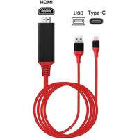 KZKR Câble HDMI vers TV USB Type C vers Hdmi Câble vidéo 1080P HD Câble 4k USB HD Line pour Téléphone Tablette vers TV Rouge